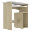 vidaXL Desk White and Sonoma Oak 31.5''x17.7''x29.1'' Chipboard, 801369