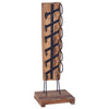 vidaXL Wine Rack for 6 Bottles 13.8''x13.8''x39.4'' Solid Teak Wood, 288809