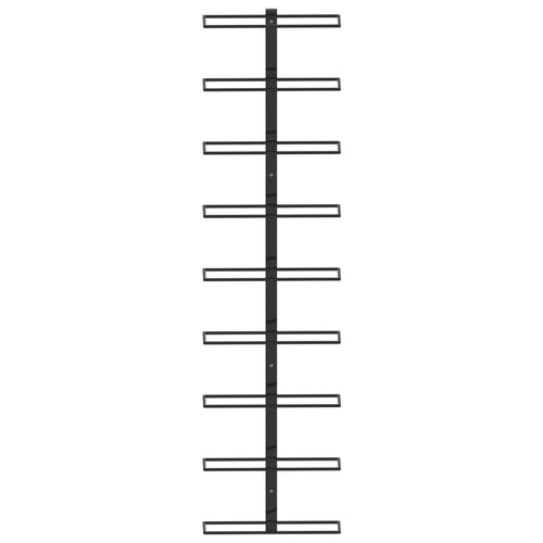 Wall-mounted Wine Rack for 9 Bottles Black Iron - vidaXL