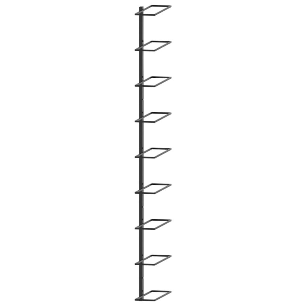 Wall-mounted Wine Rack for 9 Bottles Black Iron - vidaXL