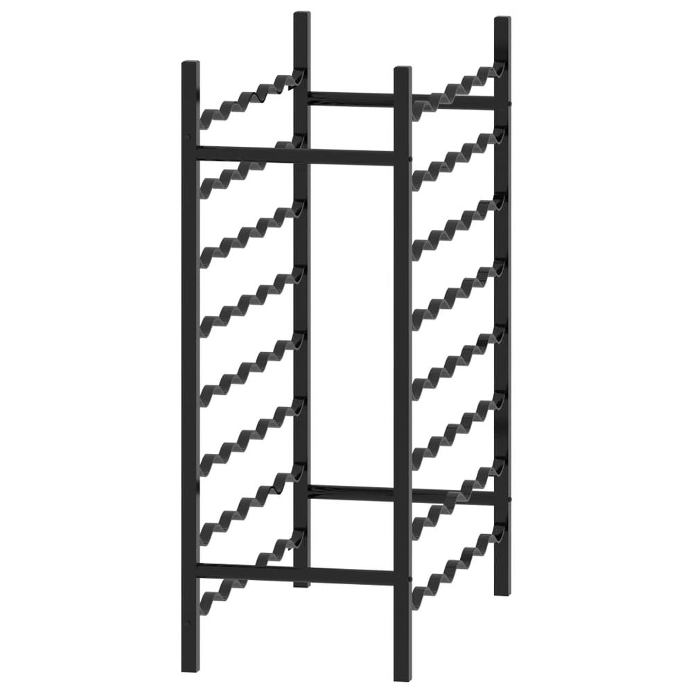 Wine Rack for 48 Bottles Black Metal - vidaXL