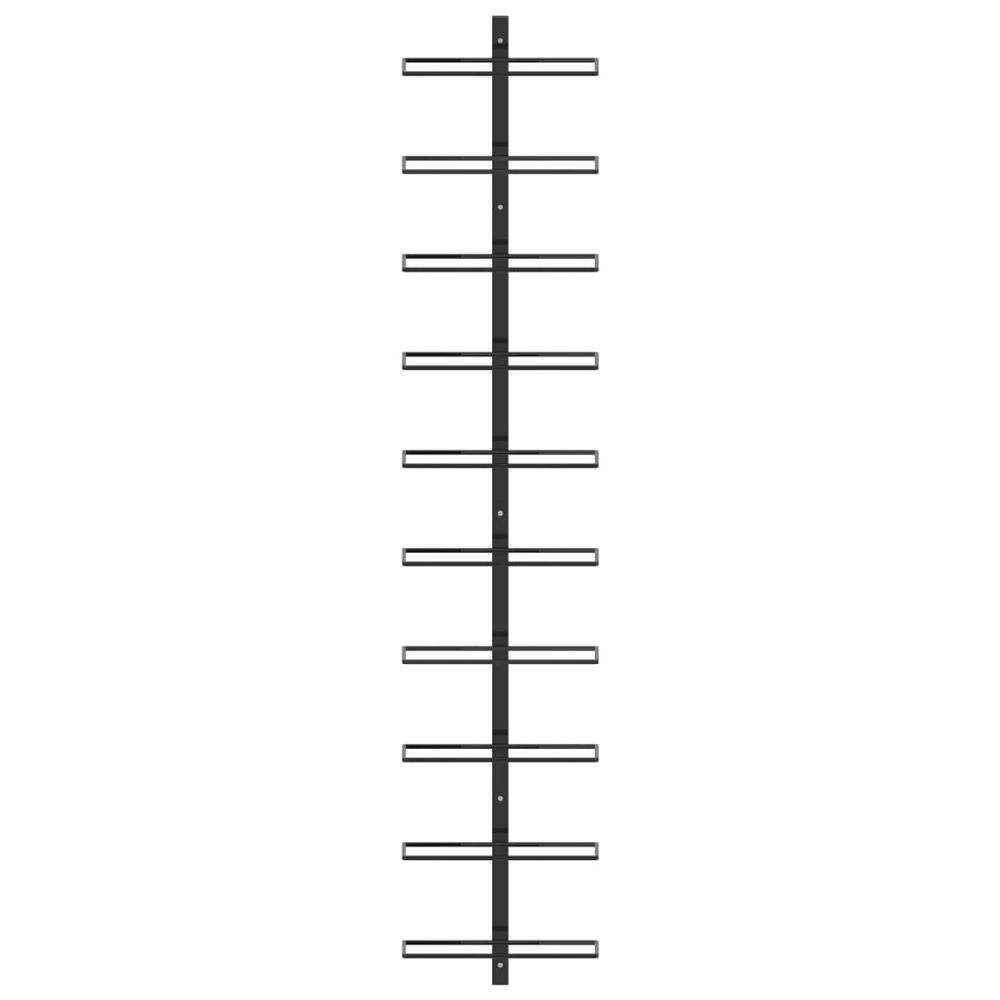 Wall-mounted Wine Rack for 10 Bottles Black Metal - vidaXL