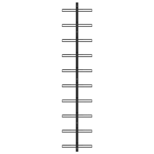 Wall-mounted Wine Rack for 10 Bottles Black Metal - vidaXL