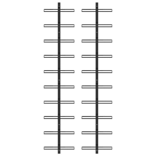 Wall-mounted Wine Racks for 20 Bottles 2 pcs Black Metal - vidaXL