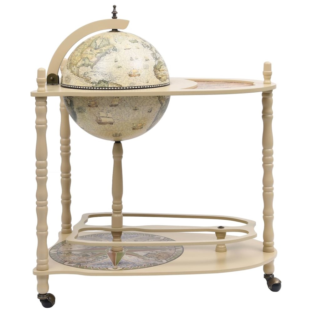 vidaXL Freestanding Globe Bar Wind Stand Eucalyptus Wood Green, 320908