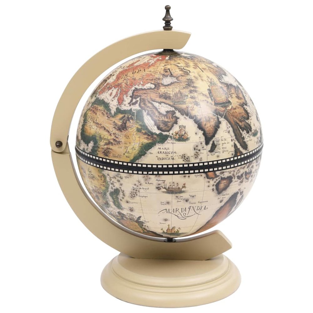 vidaXL Tabletop Globe Bar Wine Stand Eucalyptus Wood White, 320911