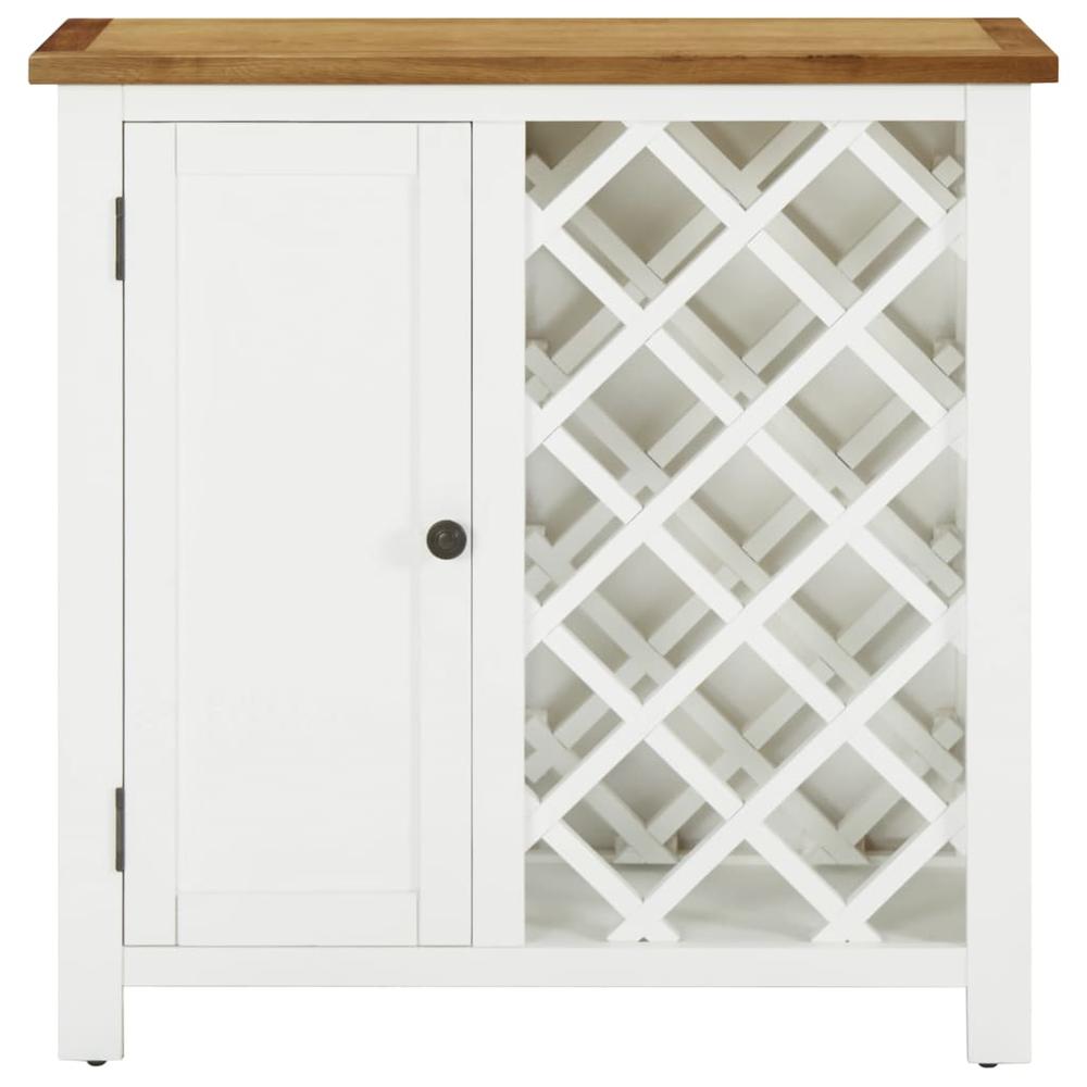 vidaXL Wine Cabinet 31.5''x12.6''x31.5'' Solid Oak Wood, 289210