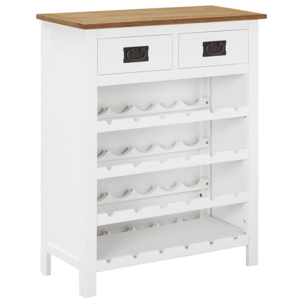 vidaXL Wine Cabinet 28.3''x12.6''x35.4'' Solid Oak Wood, 289215
