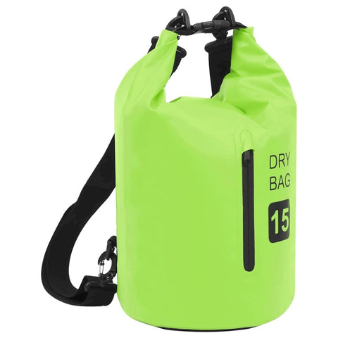 vidaXL Dry Bag with Zipper Green 4 gal PVC 2776