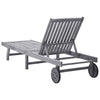Sunlounger Grey wash Solid Acacia wood Standard Height-Adjustable - vidaXL