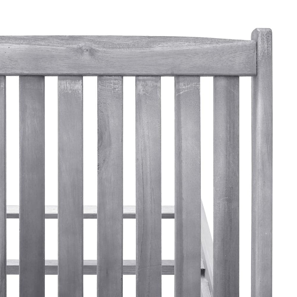 Sunlounger Grey wash Solid Acacia wood Standard Height-Adjustable - vidaXL