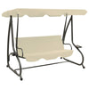 Swing Bench Sand white PVC-coated fabric, powder-coated steel Large - vidaXL