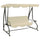 Swing Bench Sand white PVC-coated fabric, powder-coated steel Large - vidaXL