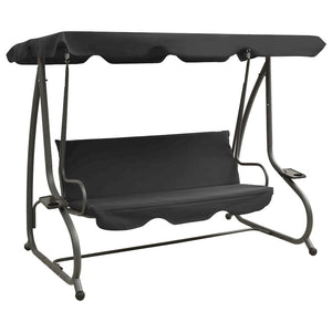 Swing Bench Anthracite PVC-coated fabric, powder-coated steel - vidaXL