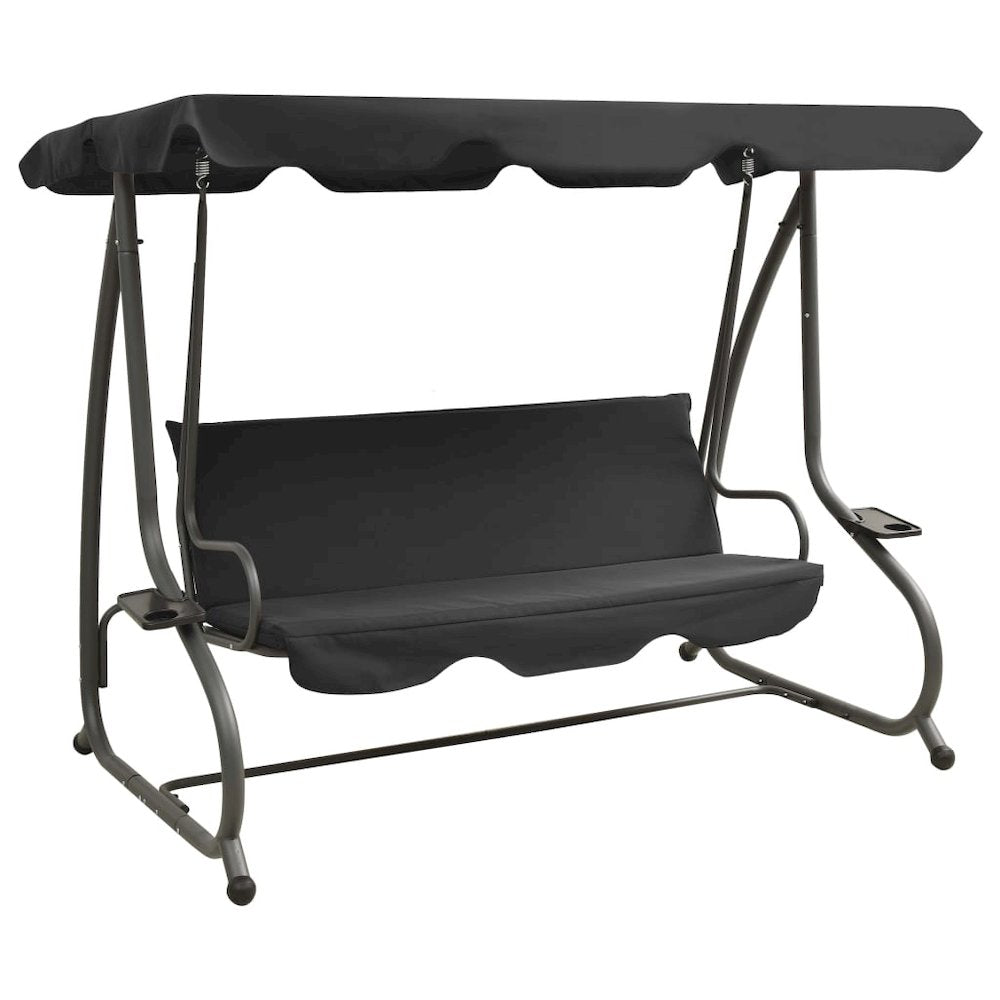 Swing Bench Anthracite PVC-coated fabric, powder-coated steel - vidaXL
