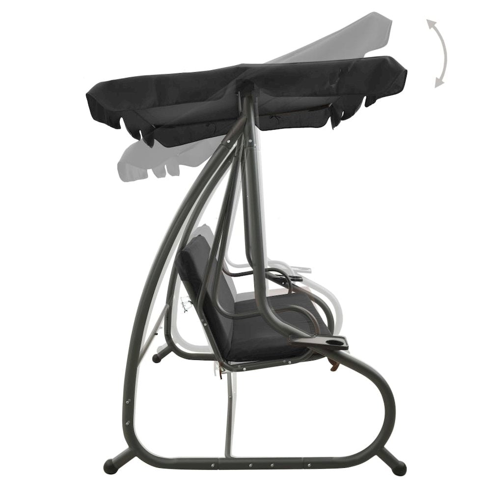 Swing Bench Anthracite PVC-coated fabric, powder-coated steel - vidaXL