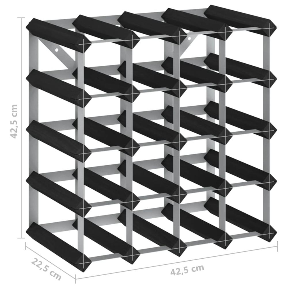 Wine Rack for 20 Bottles Black Solid Pine Wood - vidaXL