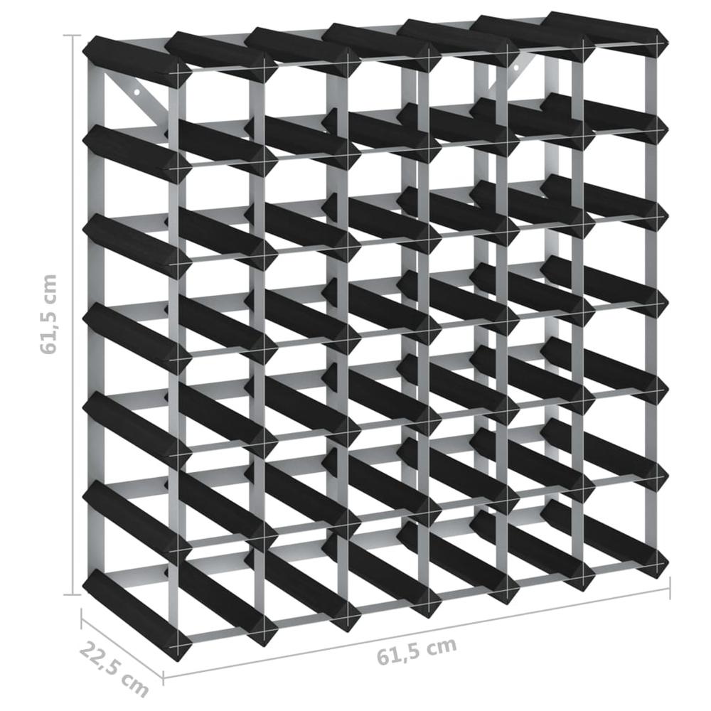Wine Rack for 42 Bottles Black Solid Pine Wood - vidaXL