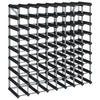 Wine Rack for 72 Bottles Black Solid Pine Wood - vidaXL