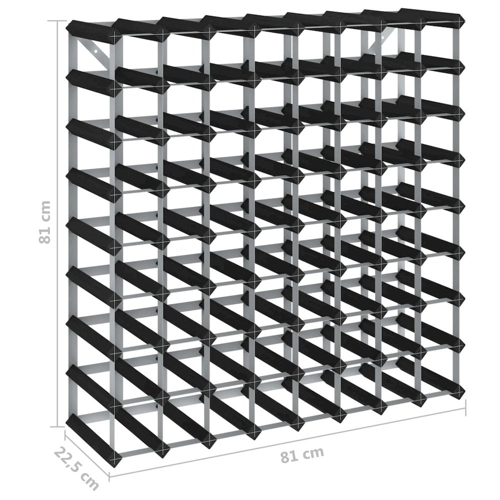 Wine Rack for 72 Bottles Black Solid Pine Wood - vidaXL