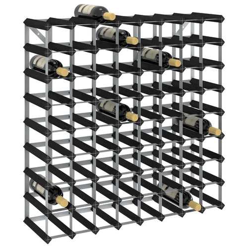 Wine Rack for 72 Bottles Black Solid Pine Wood - vidaXL