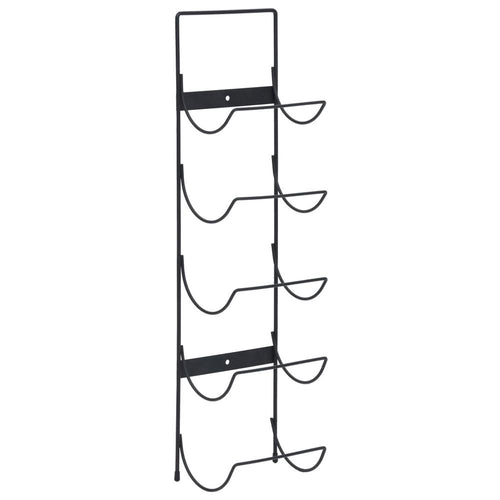 Wall Mounted Wine Rack for 5 Bottles Black Iron - vidaXL