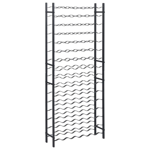 Wine Rack for 96 Bottles Black Iron - vidaXL
