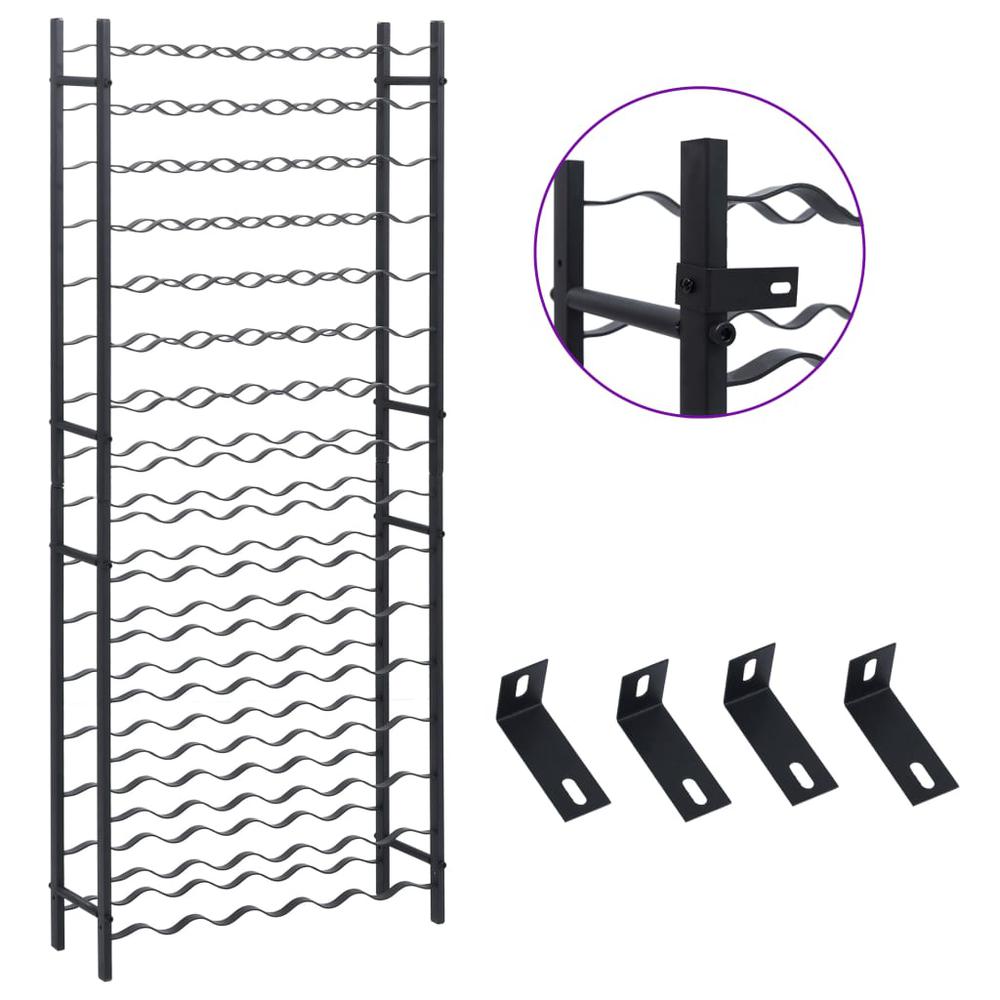 Wine Rack for 96 Bottles Black Iron - vidaXL