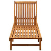 Sunlounger Brown with cream cushion Solid Acacia wood Standard - vidaXL