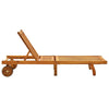 Sunlounger Brown with cream cushion Solid Acacia wood Standard - vidaXL