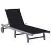 Sun Lounger Grey Solid acacia wood Standard - vidaXL