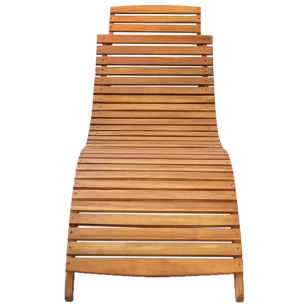 Sunlounger Wooden Solid Acacia wood Standard Foldable - vidaXL