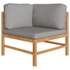 Garden Bench Dark grey cushions and natural teak wood Teak hardwood - vidaXL
