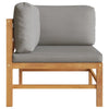 Garden Bench Dark grey cushions and natural teak wood Teak hardwood - vidaXL