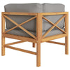 Garden Bench Dark grey cushions and natural teak wood Teak hardwood - vidaXL