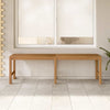 Bench Teak Solid Teak Wood 59.1 in long Durable Garden Bench - vidaXL