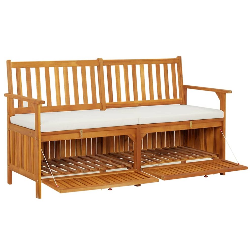 Bench Brown Solid Acacia wood, 100% polyester Medium - vidaXL