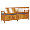 Bench Black Solid Acacia wood 67 in Storage Bench Rectangular - vidaXL