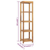 vidaXL 4-Tier Bathroom Storage Rack Solid Wood Teak 16.5''x16.5''x65''