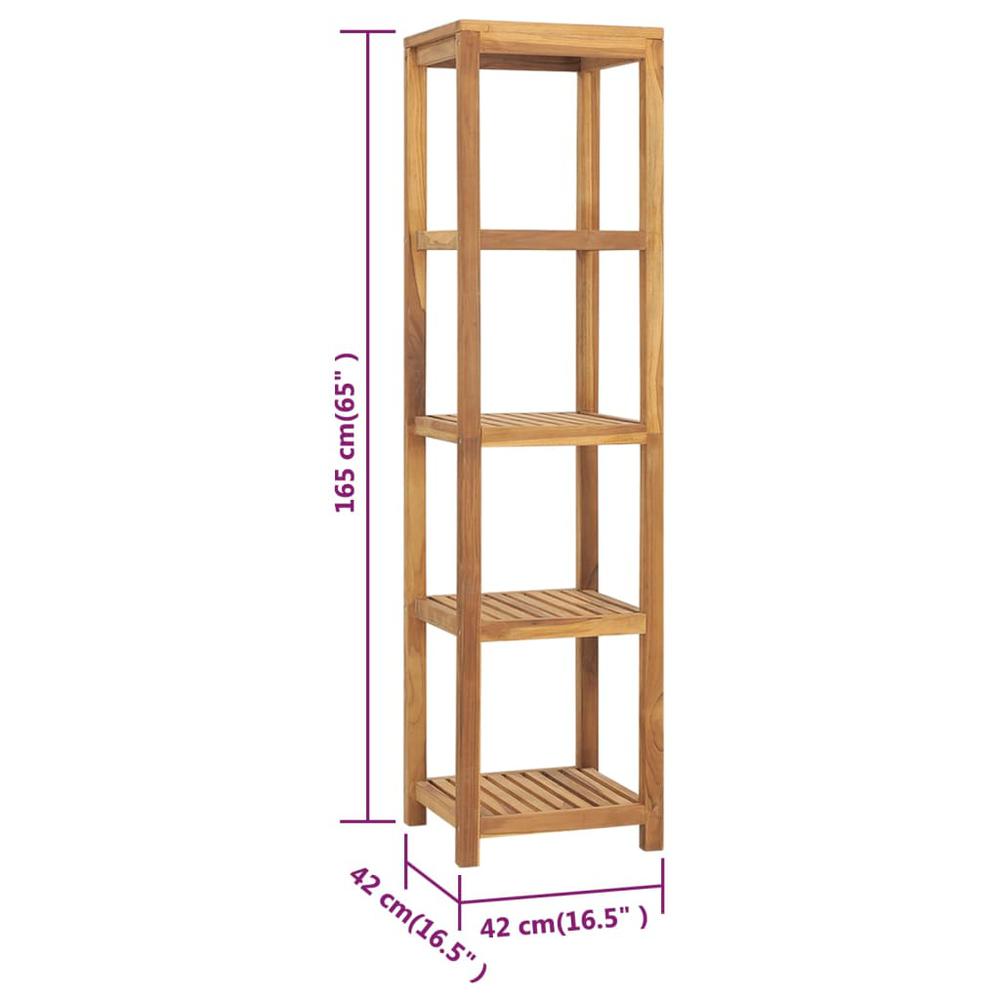 vidaXL 4-Tier Bathroom Storage Rack Solid Wood Teak 16.5''x16.5''x65''