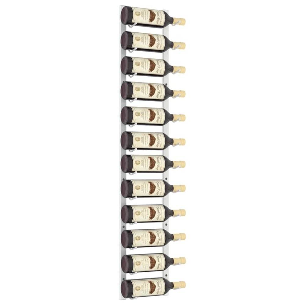 Wall Mounted Wine Rack for 12 Bottles White Iron - vidaXL