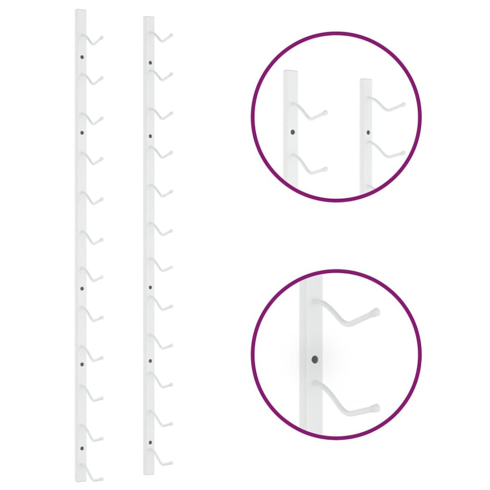 Wall Mounted Wine Rack for 12 Bottles White Iron - vidaXL