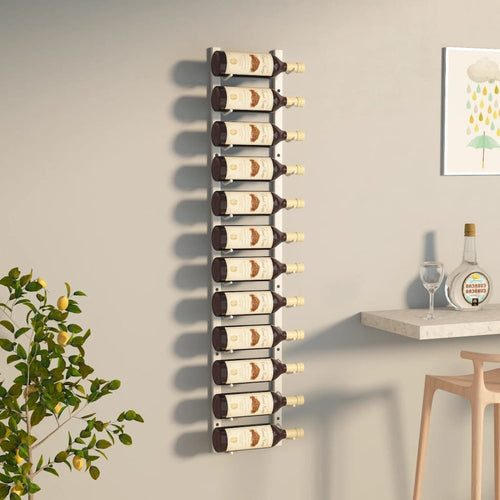 Wall Mounted Wine Rack for 12 Bottles White Iron - vidaXL
