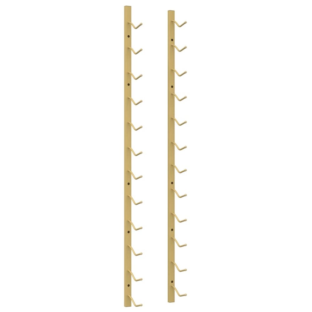 Wall Mounted Wine Rack for 12 Bottles Gold Iron - vidaXL