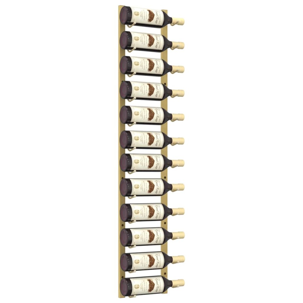 Wall Mounted Wine Rack for 12 Bottles Gold Iron - vidaXL