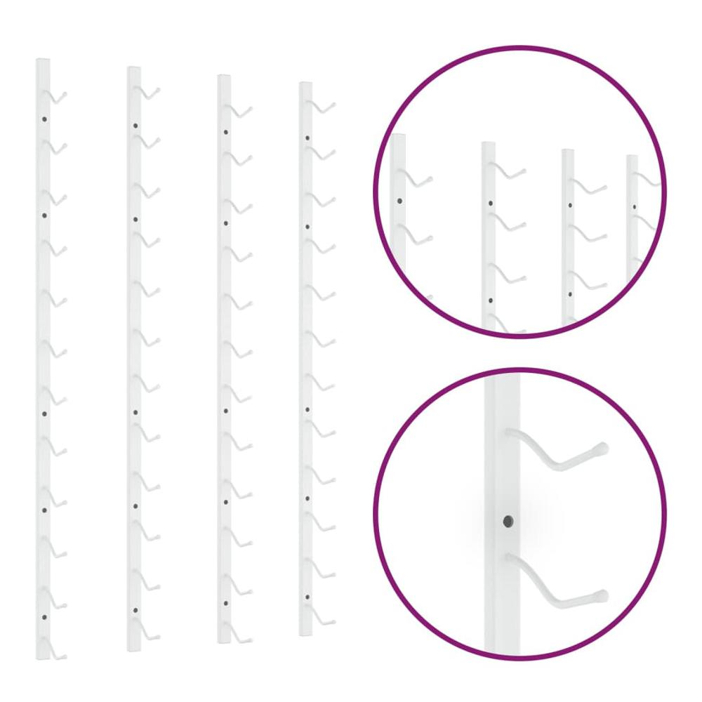 Wall Mounted Wine Rack for 12 Bottles 2 pcs White Iron - vidaXL
