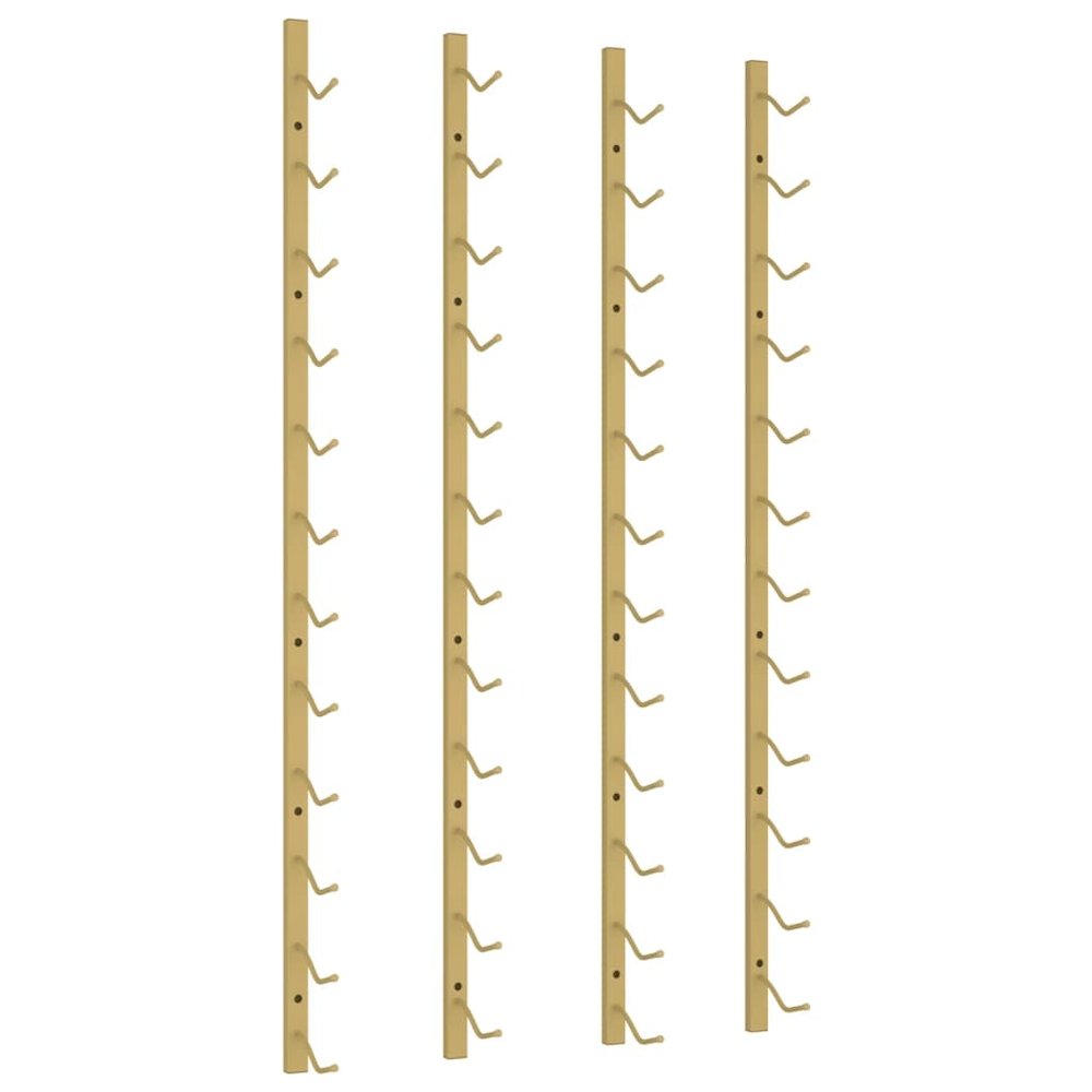 Wall Mounted Wine Rack for 12 Bottles 2 pcs Gold Iron - vidaXL