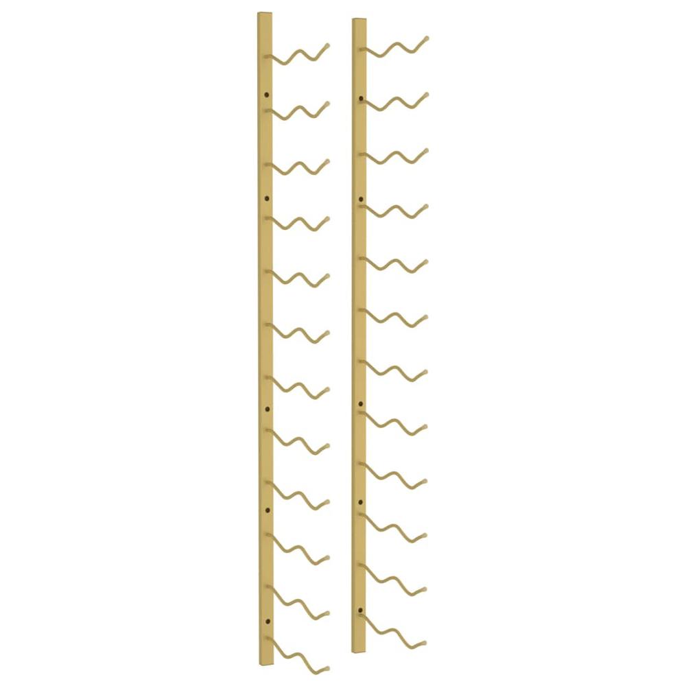 Wall Mounted Wine Rack for 24 Bottles Gold Iron - vidaXL