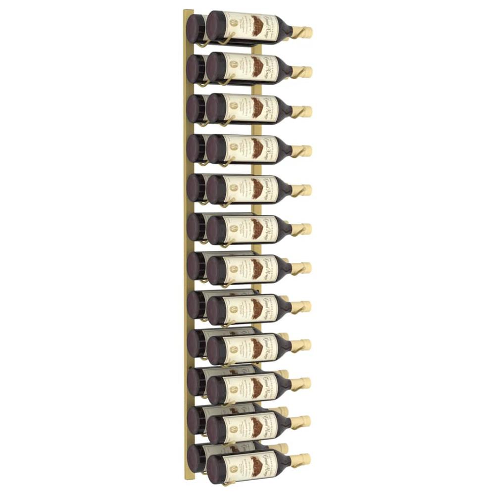 Wall Mounted Wine Rack for 24 Bottles Gold Iron - vidaXL
