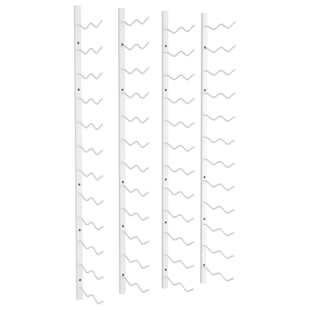 Wall Mounted Wine Rack for 24 Bottles 2 pcs White Iron - vidaXL